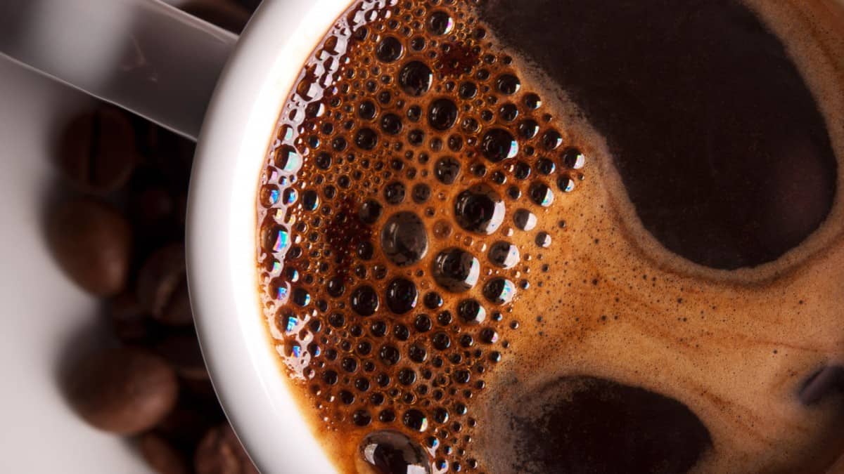 a close up picture of a cup of coffee