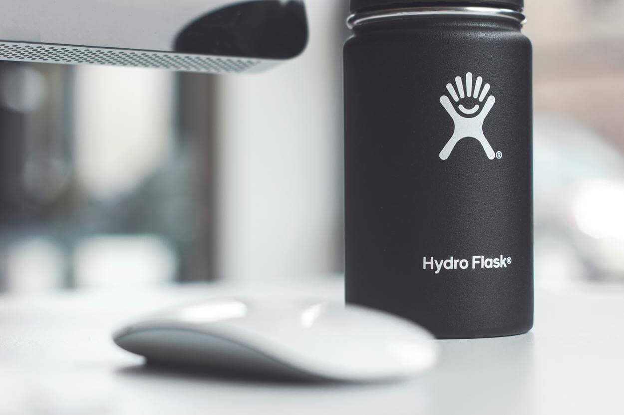 A black hydro flask