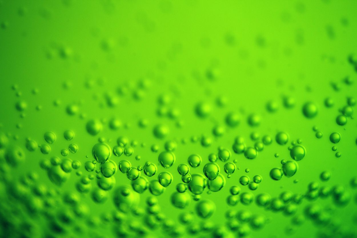 green soda bubbles