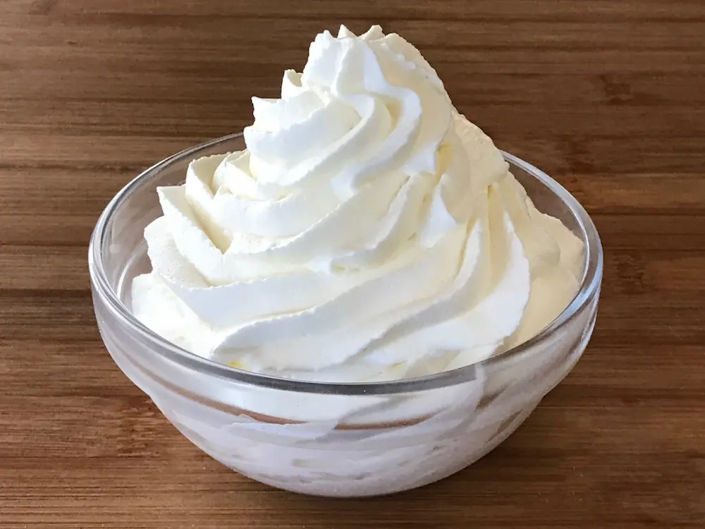 Starbucks whipped cream in a bowl