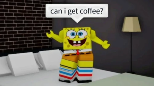 spongebob is asking: can i get coffee