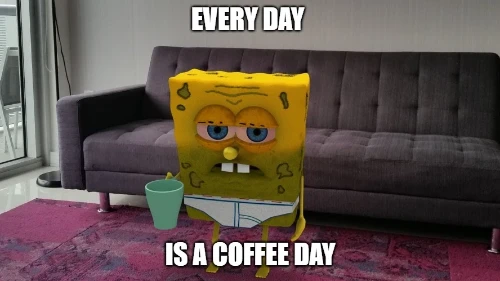 spongebob coffee day