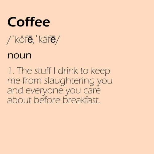 Funny dictionary summary for coffee