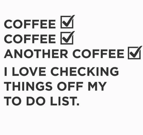Daily checklist with coffee