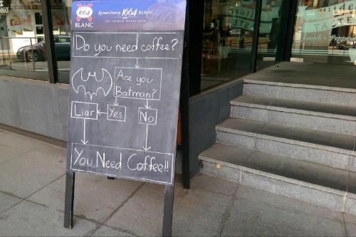 Do you need a coffee answered on a blackboard