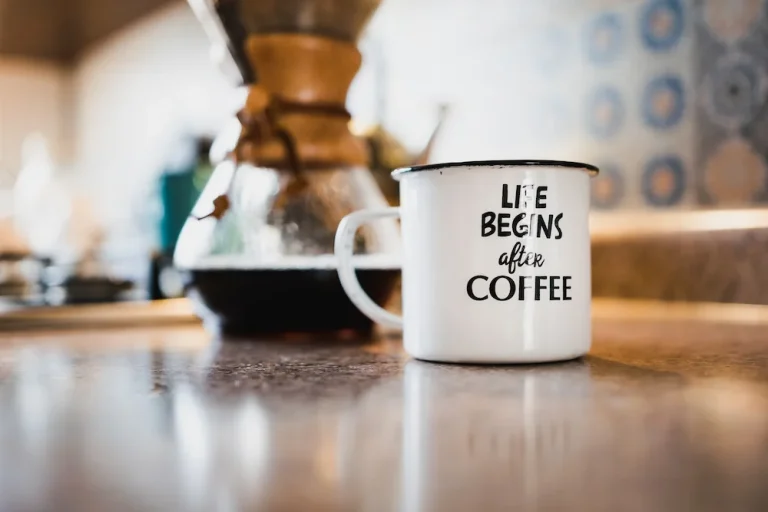 Coffee quote on a coffee mug