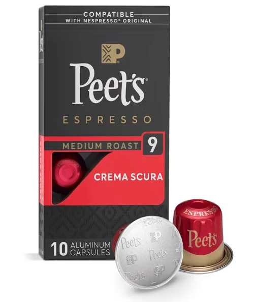 peets nespresso capsules crema scura